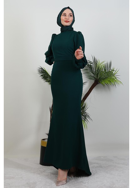 Lavin Krep Elbise Zümrüt modelleri