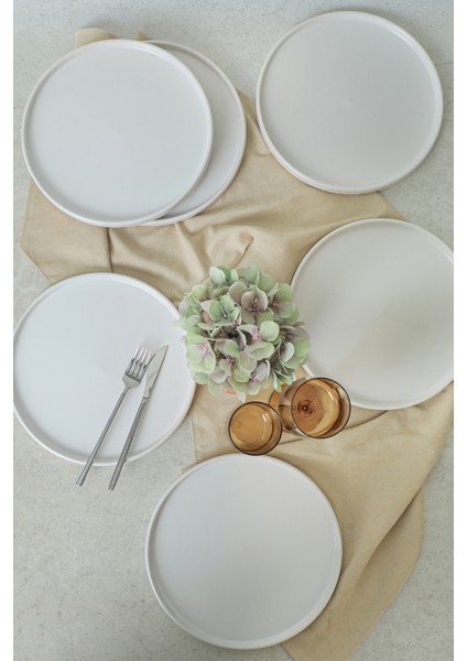 Beyaz Stackable Servis Tabağı 27 cm 6 Adet 006 fiyatları