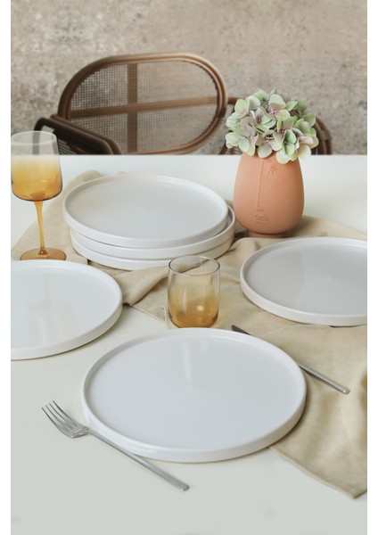 Beyaz Stackable Servis Tabağı 27 cm 6 Adet 006 modelleri