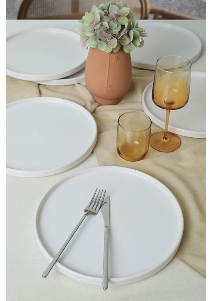 Beyaz Stackable Servis Tabağı 27 cm 6 Adet 006 fırsatları