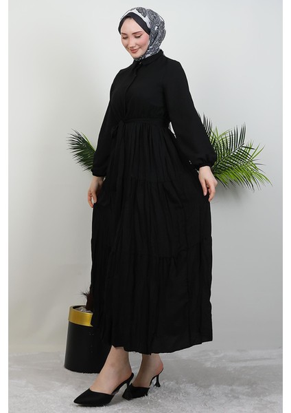 Evren Düğmeli Elbise Siyah fırsatları