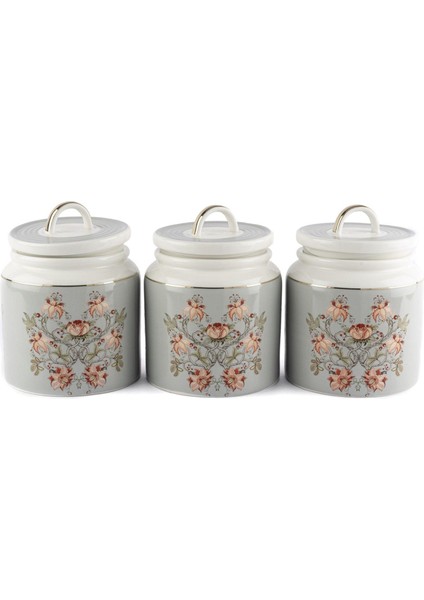 Mystic Floral 3lü Kavanoz Seti 13X16CM 900ML