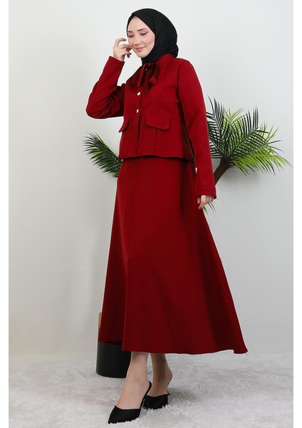 Yakası Kurdelalı Takım Bordo fırsatları
