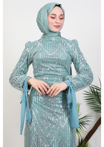 Sevil Simli Elbise Mint indirimleri