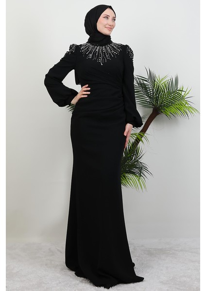 Nehir Tesettür Elbise Siyah