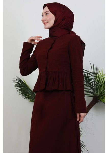 Belden Fırfırlı Takım Bordo indirimleri