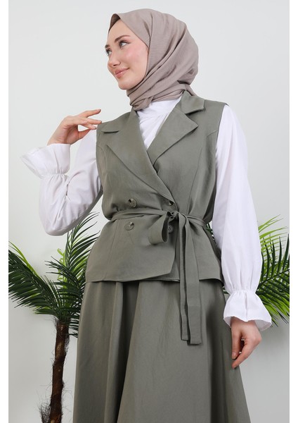 Yakalı Etekli Takım Soft Yeşil indirimleri
