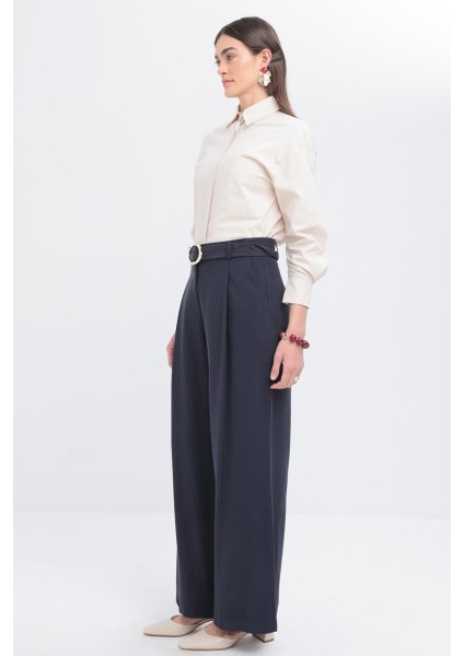 Indigo-Kemerli Palazzo Pantolon modelleri