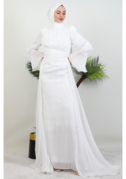 Kolu Volanlı Yoryo Elbise Beyaz fiyatları