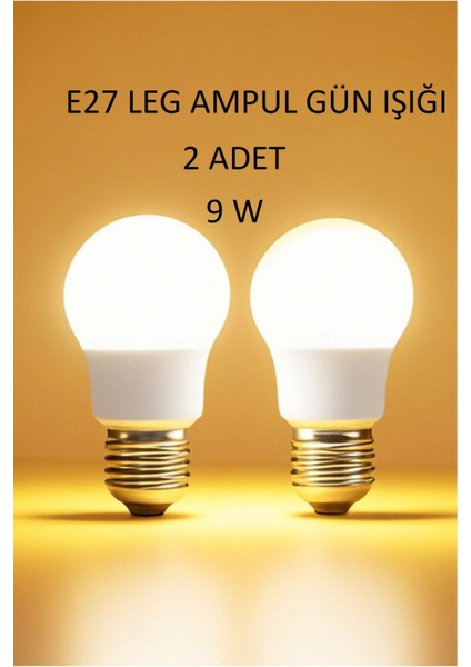 9 Watt Tasarrfuflu LED Ampul E27 Gün Işığı