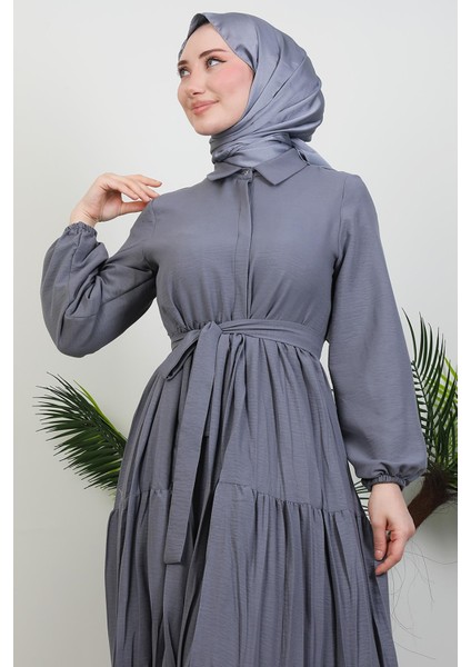 Evren Düğmeli Elbise Gri indirimleri