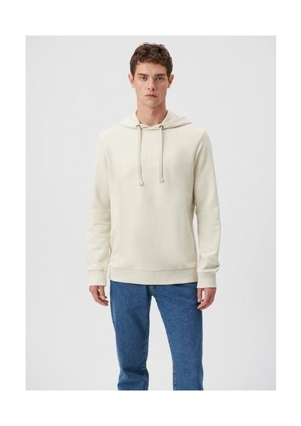 Erkek Mavi Logo Baskılı Kapüşonlu Bej Sweatshirt 065606-70134 modelleri