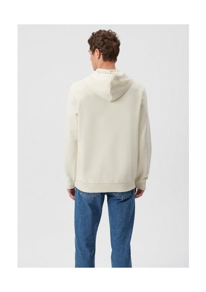 Erkek Mavi Logo Baskılı Kapüşonlu Bej Sweatshirt 065606-70134 fırsatları