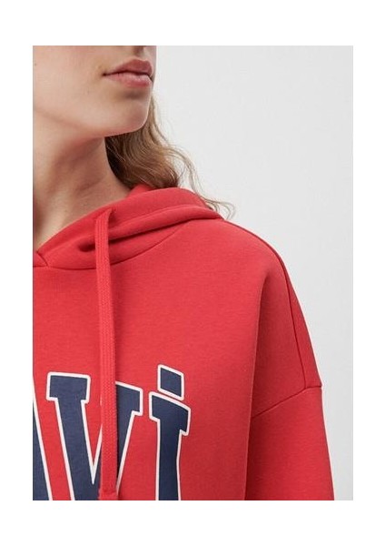 Mavi Logo Baskılı Kapüşonlu Kırmızı Sweatshirt 1600361-82054