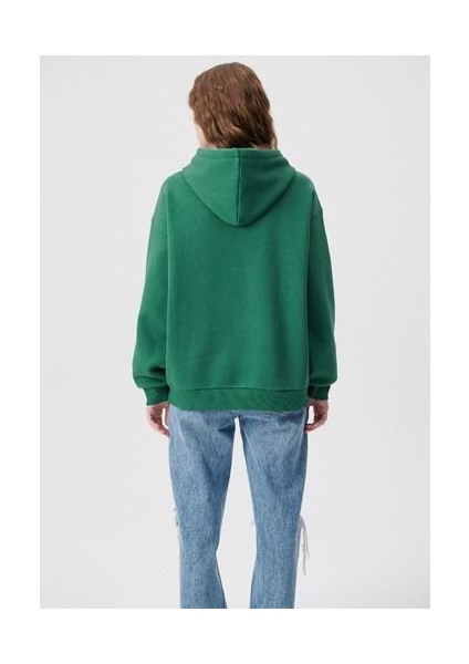 Mavi Logo Baskılı Kapüşonlu Yeşil Sweatshirt 1600361-71892