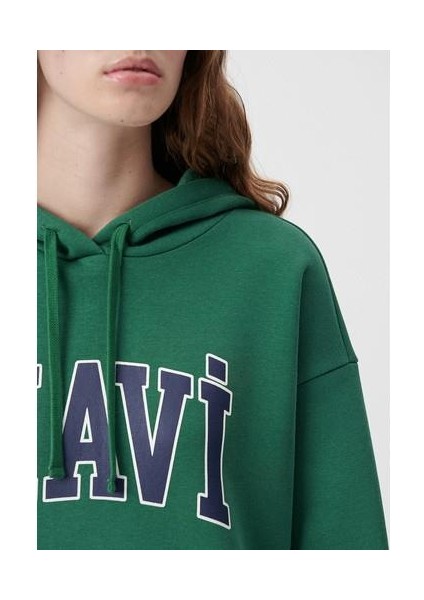 Mavi Logo Baskılı Kapüşonlu Yeşil Sweatshirt 1600361-71892