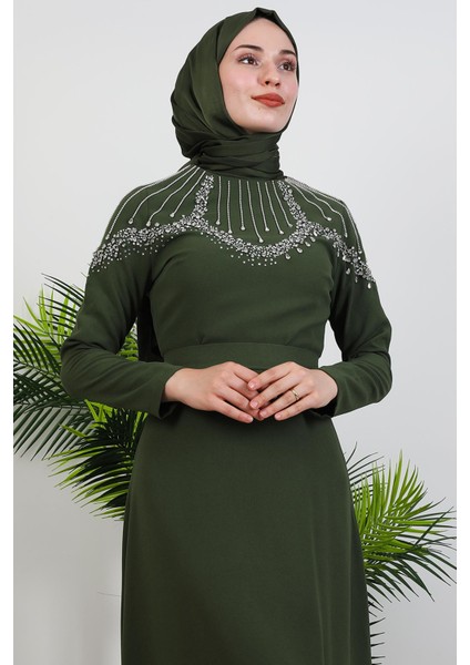 Nisan Taşlı Elbise Haki indirimleri