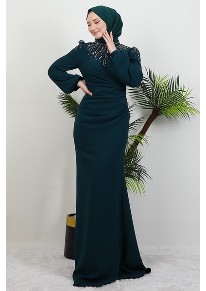Nehir Tesettür Elbise Zümrüt fırsatları