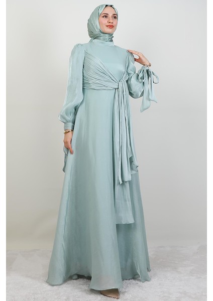 Sümbül Tesettür Elbise Açık Mint modelleri