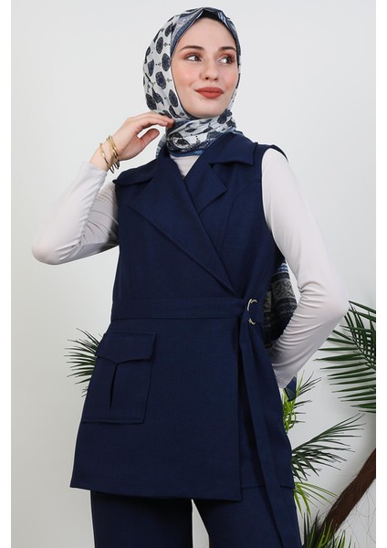 Tek Cepli Kruvaze Yaka Takım Lacivert indirimleri