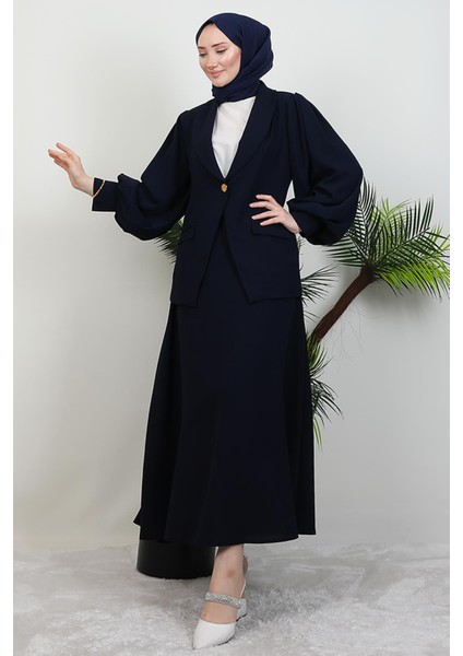 Balon Kol Tek Düğmeli Takım Lacivert fırsatları