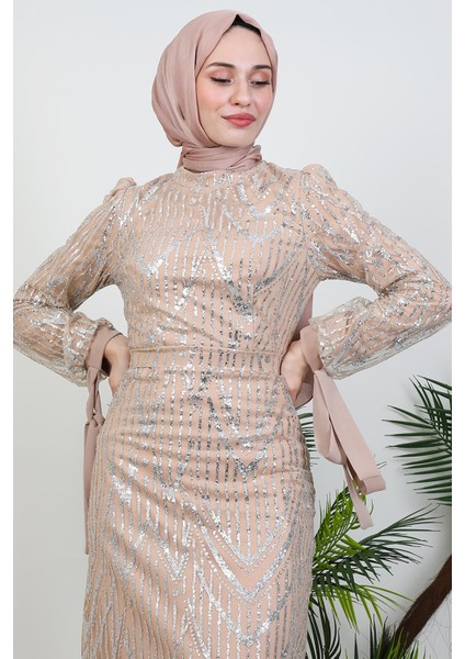 Sevil Simli Elbise Sütlükahve indirimleri