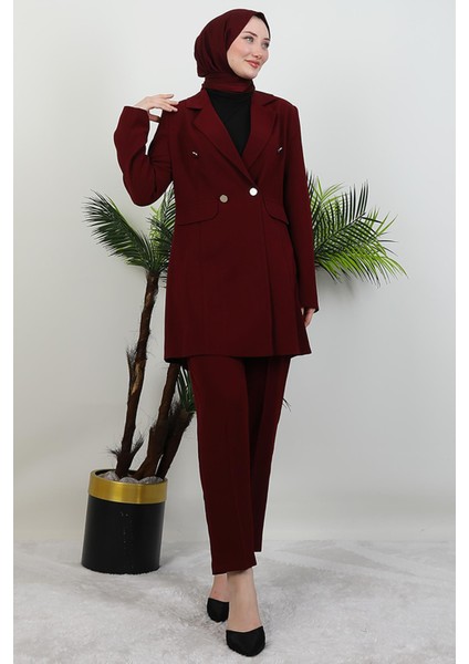 Blazer Ceket Takım Bordo modelleri