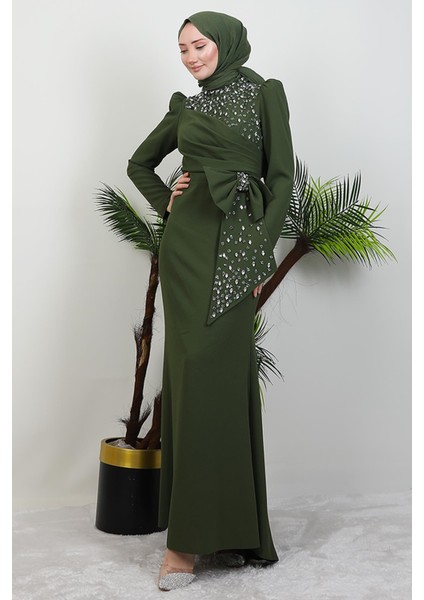 Safir Tesettür Elbise Haki fiyatları