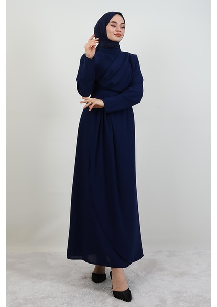 Tuay Pile Detay Elbise Lacivert fırsatları