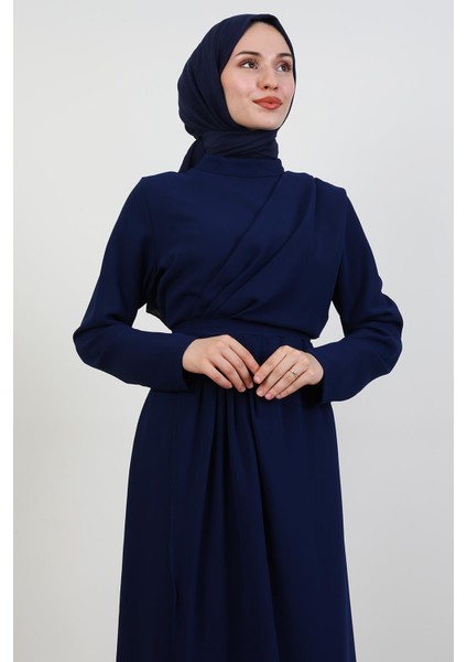 Tuay Pile Detay Elbise Lacivert indirimleri