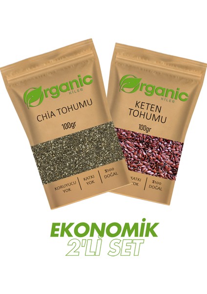 Glutensiz Chia Tohumu & Keten Tohumu İkili Set 100gr