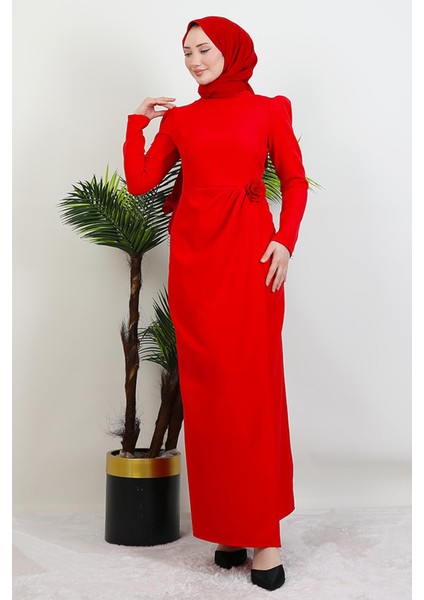 Sedef Güllü Elbise Kırmızı fiyatları