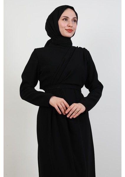 Tuay Pile Detay Elbise Siyah indirimleri