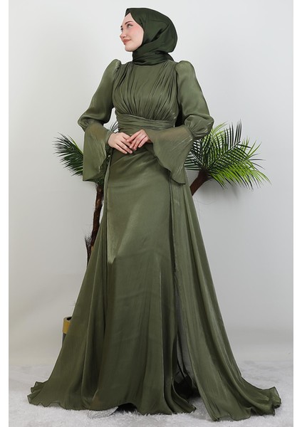 Kolu Volanlı Yoryo Elbise Yeşil modelleri