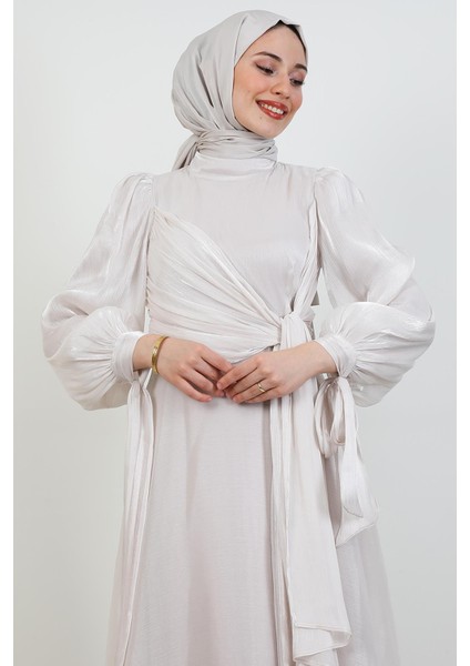 Sümbül Tesettür Elbise Bej