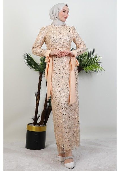 Sena Pullu Elbise Gold