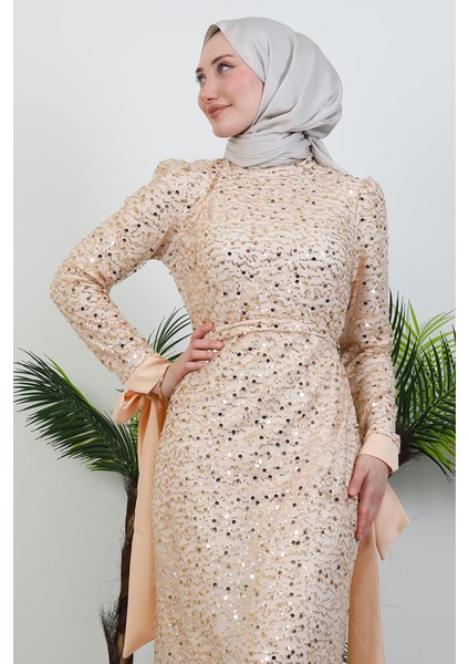 Sena Pullu Elbise Gold