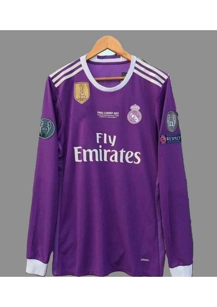 Cristiona R,o,n,a,l,d,o, Mor Real.madrid. 2017 Cardif Ligi Uzun Kollu Yetişkin Futbol FORMASI7674446