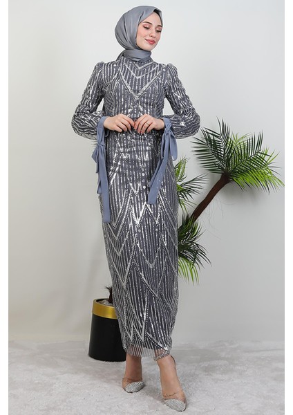 Sevil Simli Elbise Gri fiyatları