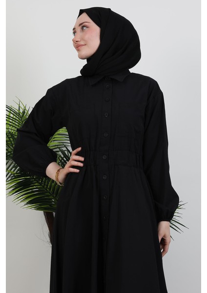 Çift Cepli Poplin Elbise Siyah indirimleri