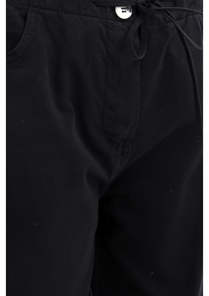Siyah-Likralı Geniş Paça Gabardin Pantolon indirimleri