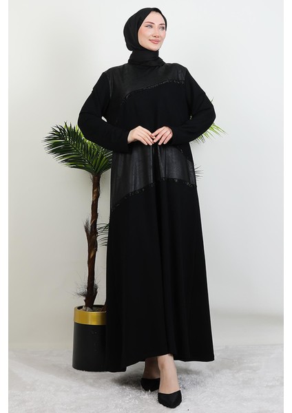 Asimetrik Detay Elbise Siyah modelleri