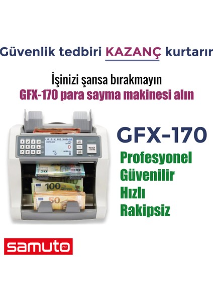 MODEL-170 para sayma makinesi. Sahte algılamada rakipsiz