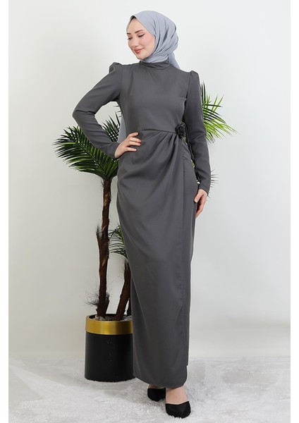 Sedef Güllü Elbise Koyu Gri fiyatları