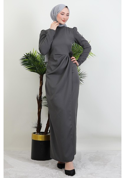 Sedef Güllü Elbise Koyu Gri fırsatları