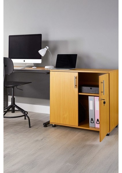 Ofis Dolabı Ofis Büro Mobilyası Evrak Dolabı Lüks Modern Kapaklı Raf Mobilya Kayın Organizer