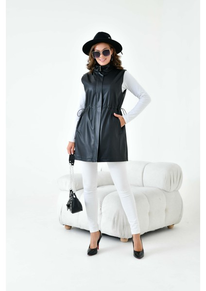 Kadın Deri Yelek Siyah fırsatları