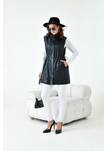 Kadın Deri Yelek Siyah indirimleri