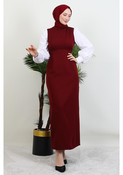 Ekin Tesettür Elbise Bordo fiyatları