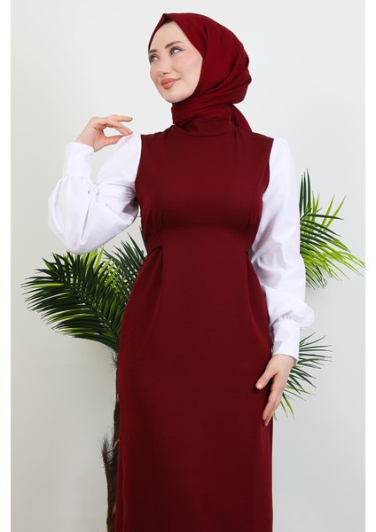 Ekin Tesettür Elbise Bordo indirimleri